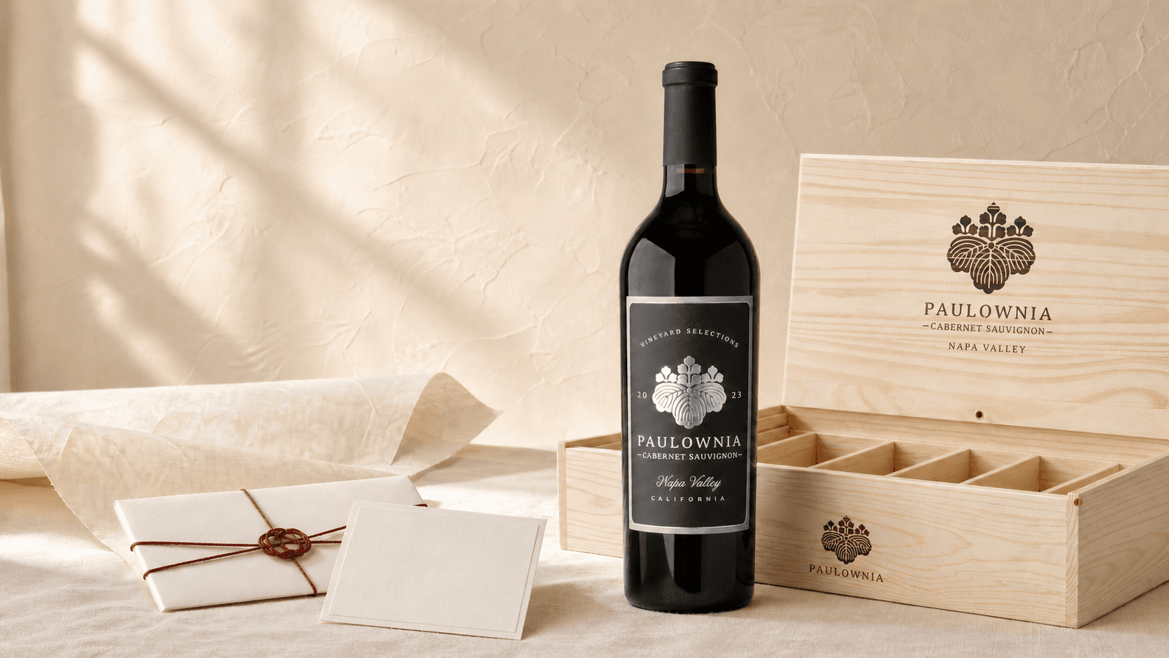 PAULOWNIA wine gift with paulownia wooden box