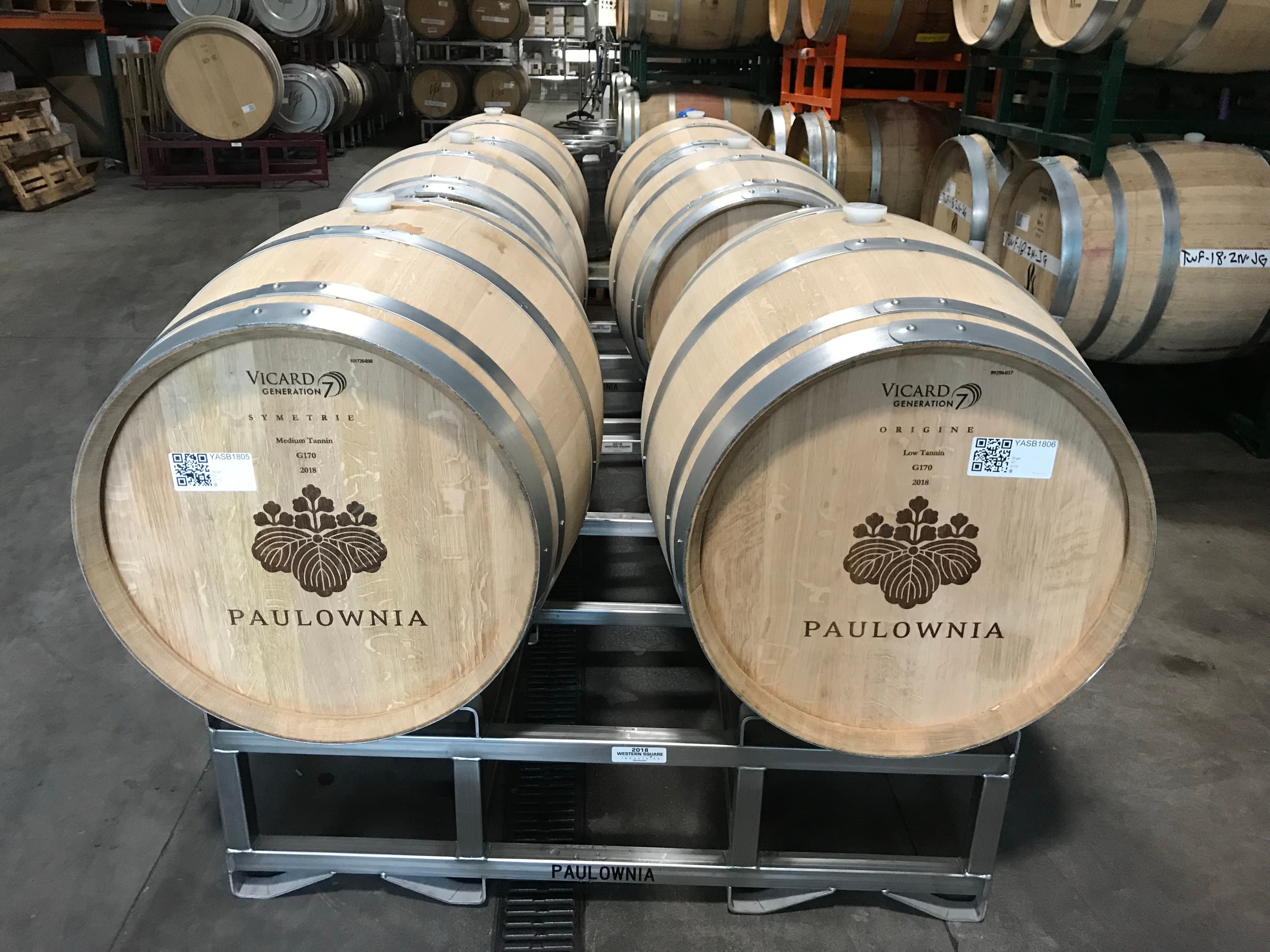 PAULOWNIA-branded French oak barrels